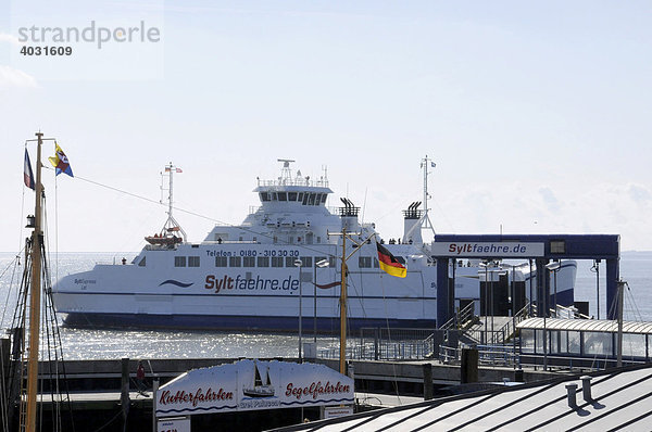 Fähre nach Dänemark  von List nach Römö  Sylt  nordfriesische Insel  Schleswig-Holstein  Deutschland  Europa