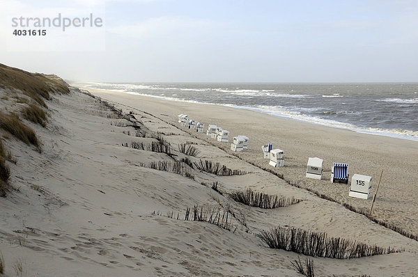 Am Strand bei Wenningstedt  Sylt  nordfriesische Insel  Schleswig-Holstein  Deutschland  Europa