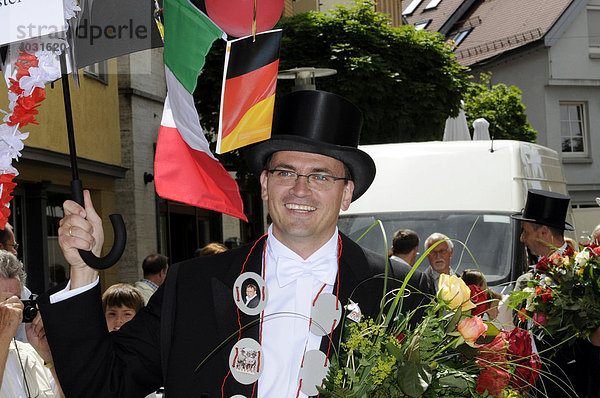 Bürgermeister Dr. Bläse  40 Jahre  Gmünder Stadtfest mit 40er Umzug  Jahrgangsfest  Schwäbisch Gmünd  Baden-Württemberg  Deutschland  Europa