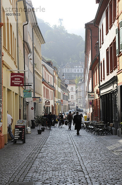 Fußgängerzone in Heidelberg  Baden-Württemberg  Deutschland  Europa