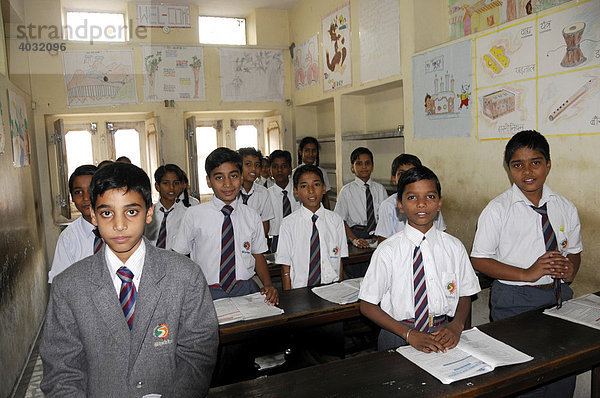 Schulkasse  Jaipur  Rajasthan  Nordindien  Asien