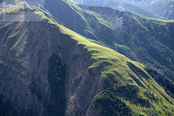 Luftaufnahme Hochalmen in der Schobergruppe  Hohe Tauern  Kalser Tal  Osttirol  Österreich  Europa
