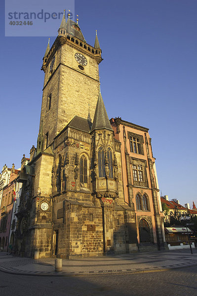 Astronomische Uhr  Altes Rathaus  Prag  Tschechische Republik  Europa