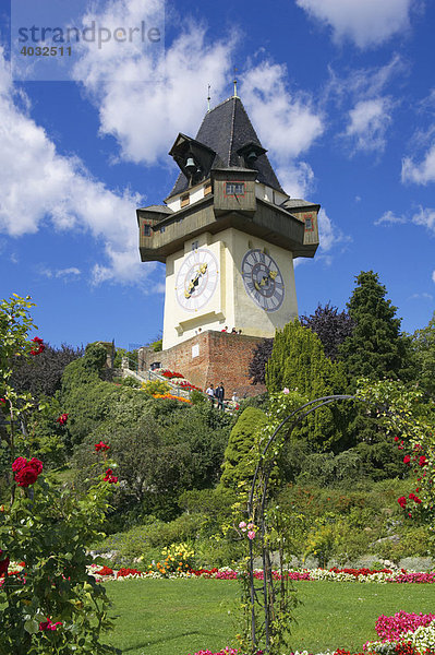 Turmuhr  Schlossberg  Graz  Steiermark  Österreich  Europa