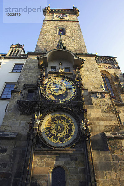 Astronomische Uhr  Altes Rathaus  Prag  Tschechien  Europa