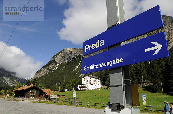 Bahnhof Preda  Bergün  Graubünden  Schweiz  Europa