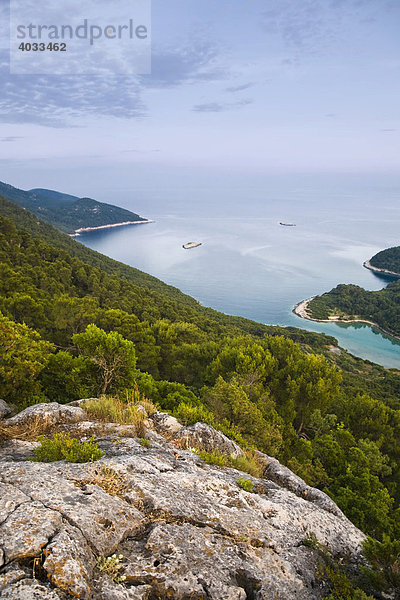 Aussichtspunkt Montokuc im Nationalpark Mljet  Insel Mljet  Dubrovnik-Neretva  Dalmatien  Kroatien  Europa