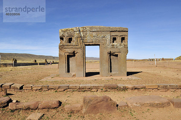 Sonnentor Rückseite  Tihuanaku  UNESCO Welterbe  La Paz  Bolivien  Südamerika