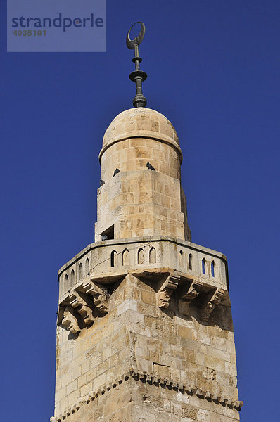 Minarett der Zitadelle aus dem 14. Jh.  Jerusalem  Israel  Naher Osten  Orient
