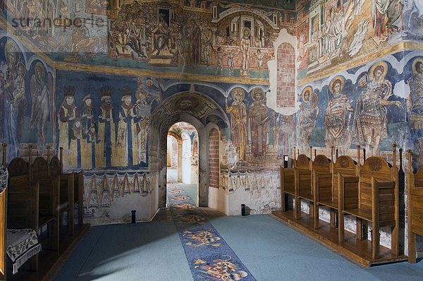 Naos der Klosterkirche Heiliger Nikolaus von Probota  Welterbe der UNESCO  Süd-Bukowina  Moldau  Rumänien  Europa