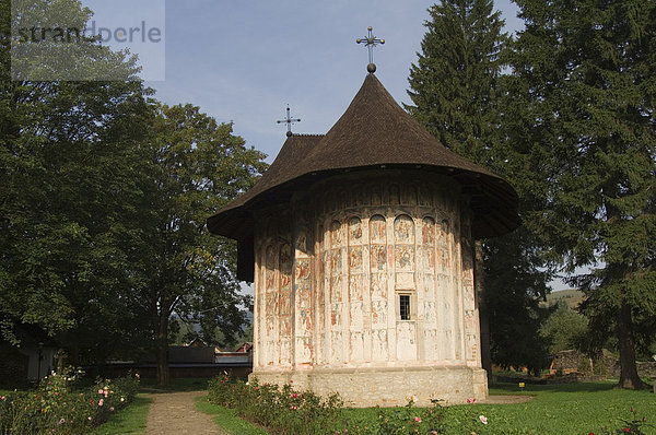 Klosterkirche Maria Aufnahme in den Himmel und Heiliger Georg  Welterbe der UNESCO  Humor  Süd-Bukowina  Moldau  Rumänien  Europa