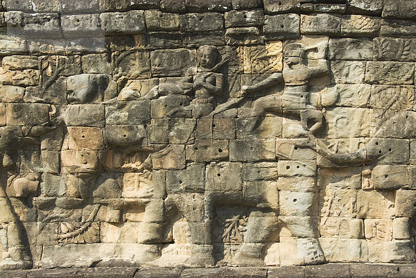 Elefanten-Terrasse  Angkor Thom  Welterbe der UNESCO  Siem Reap  Kambodscha  Südostasien