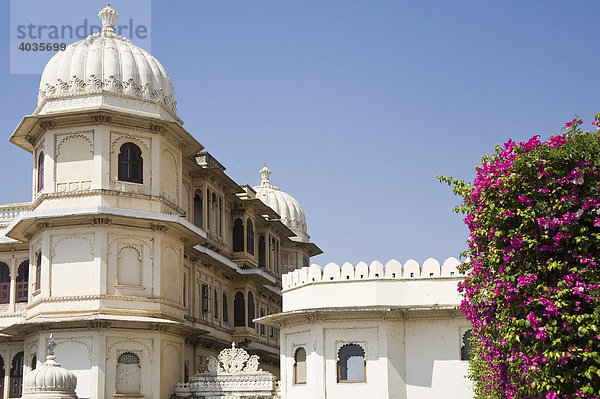 Stadtpalast  Udaipur  Rajasthan  Indien  Südasien