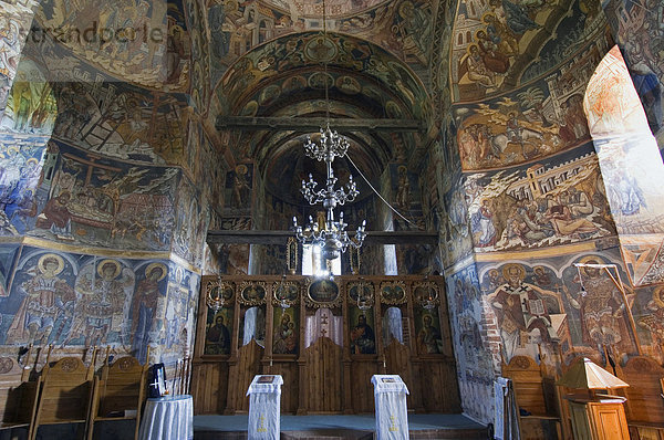 Naos der Klosterkirche Heiliger Nikolaus  Probota  Welterbe der UNESCO  Süd-Bukowina  Moldau  Rumänien