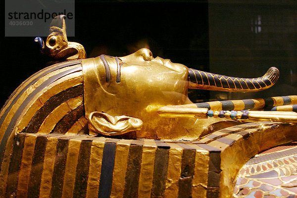 Sarkophag des Pharao Tutanchamun  Ägypten  Afrika