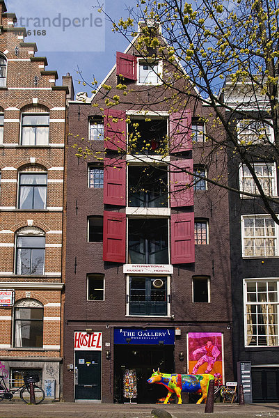 Alte Waren- und Grachtenhäuser an der Leidsegracht  Leidensgracht  Amsterdam  Holland  Niederlande  Europa