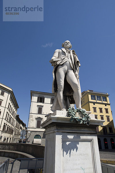 Statue Carlo Goldoni  Piazza Goldoni  Florenz  Firenze  Emilia Romagna  Italien  Europa
