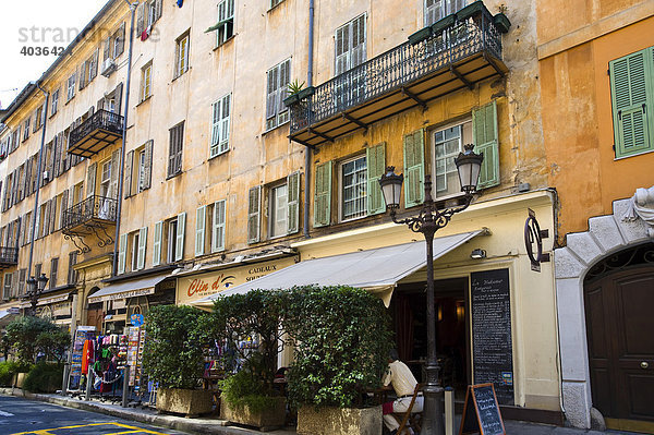 Häuserfassaden  Nizza  Provence Cote d'Azur  Frankreich  Europa Hausfassaden