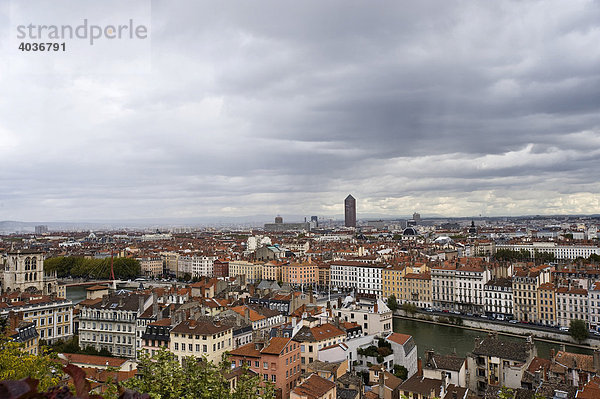 Stadtübersicht von Lyon  Frankreich