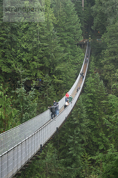 Die Capilano Suspension Bridge  Hängebrücke  Touristenattraktion  Vancouver  British Columbia  Kanada  Nordamerika