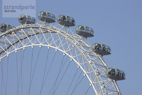 London Eye  Riesenrad an der Themse  London  England  Großbritannien  Europa