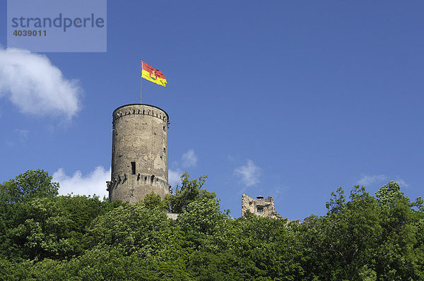 Turm mit Flagge  Godesburg  Bonn-Bad Godesberg  Nordrhein-Westfalen  Deutschland  Europa