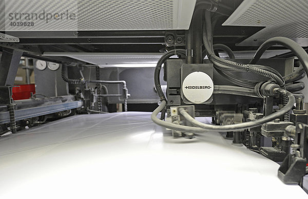 Ausleger einer HEIDELBERG Speedmaster Druckmaschine in einer Druckerei