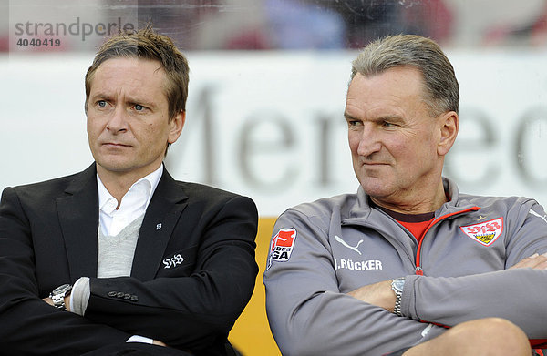 Manager Horst HELDT und Teambetreuer Jochen RÜCKER  VfB Stuttgart