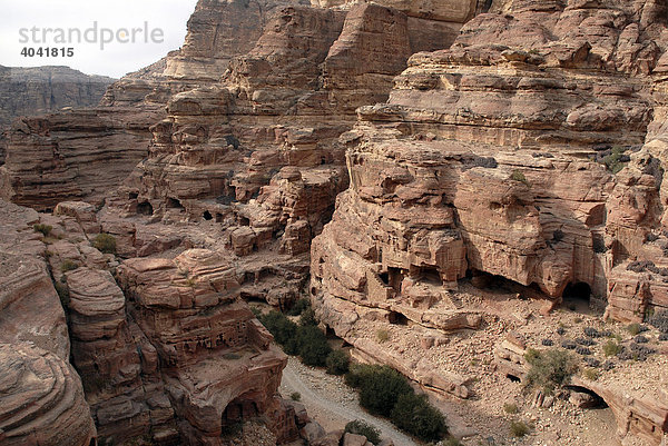 Felsformationen im antiken nabatäischen Petra  Jordanien  Naher Osten  Asien