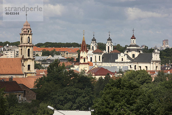 Stadtpanorama der Altstadt  Vilnius  Litauen  Baltikum  Nordosteuropa