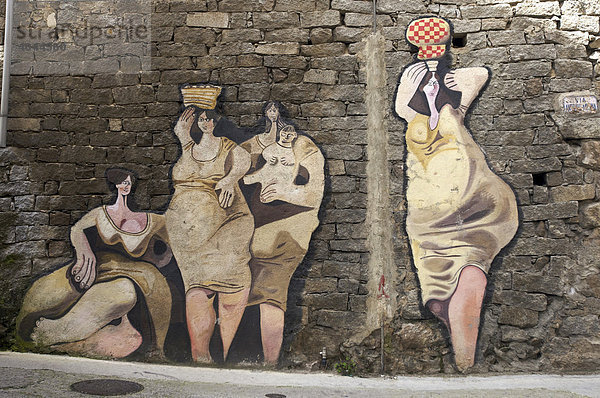 Murales  Wandmalerei in Orgosolo  Sardinien  Italien  Europa