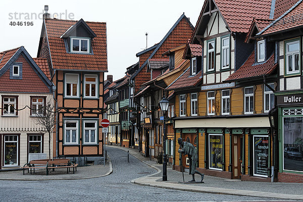 Fachwerkhäuser in der Kochstraße  Altstadt Wernigerode  Harz  Sachsen-Anhalt  Deutschland  Europa