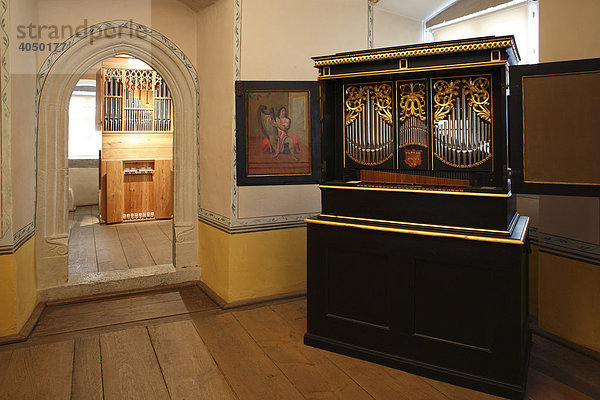 Orgelbaumuseum in Schloss Hanstein  Ostheim vor der Rhön  Rhön-Grabfeld  Unterfranken  Bayern  Deutschland  Europa
