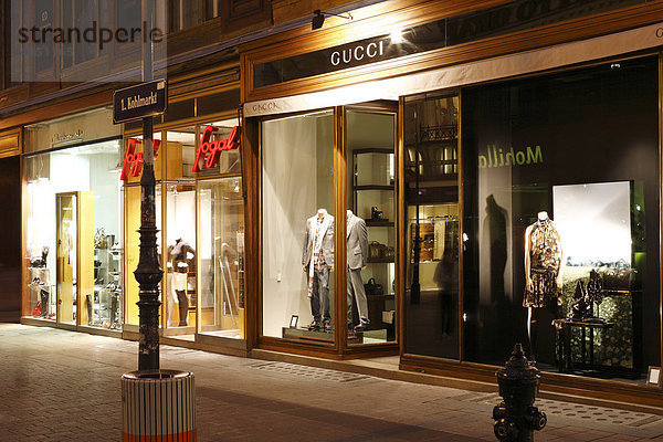 Abendliche Schaufenster Gucci im Kohlmarkt  Innere Stadt  Wien  Österreich  Europa