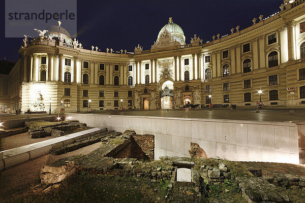 Archäologische Ausgrabungen am Michaelerplatz  Michaelertrakt von Alte Hofburg  Wien  Österreich  Europa