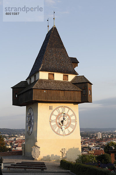 Uhrturm auf Schlossberg  Graz  Steiermark  Österreich  Europa