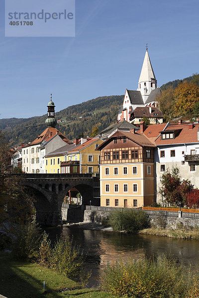 Murau  Fluss Mur  Steiermark  Österreich  Europa