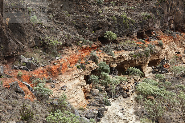 Weiße Höhlen  Cuevas Blancas  Majona  La Gomera  Kanaren  Kanarische Inseln  Spanien  Europa