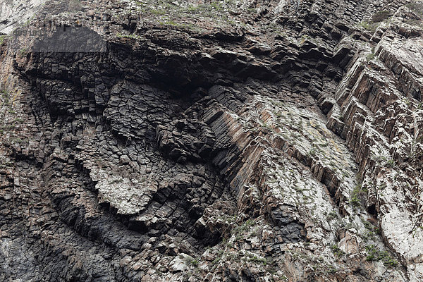 Basalt-Formation am Roque Cano  Vallehermoso  La Gomera  Kanaren  Kanarische Inseln  Spanien  Europa
