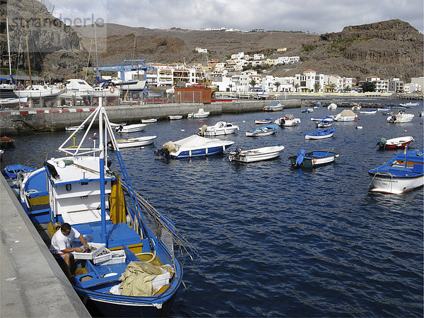 Fischerhafen in Playa de Santiago  La Gomera  Kanaren  Kanarische Inseln  Spanien  Europa