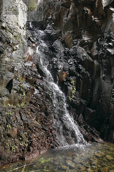 Wasserfall  Barranco de Arure Paradies-Tal  Valle Gran Rey  La Gomera  Kanaren  Kanarische Inseln  Spanien  Europa