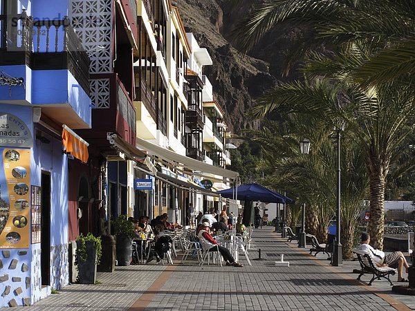 Strandpromenade in La Playa  Valle Gran Rey  La Gomera  Kanarische Inseln  Kanaren  Spanien  Europa