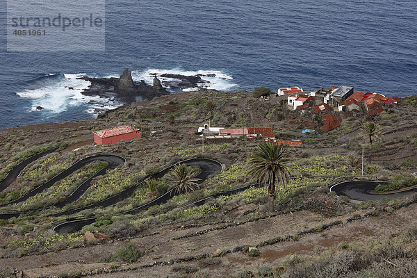 Felsen bei Arguamul  Roques de Arguamul  Siedlung Guillama  La Gomera  Kanaren  Kanarische Inseln  Spanien  Europa