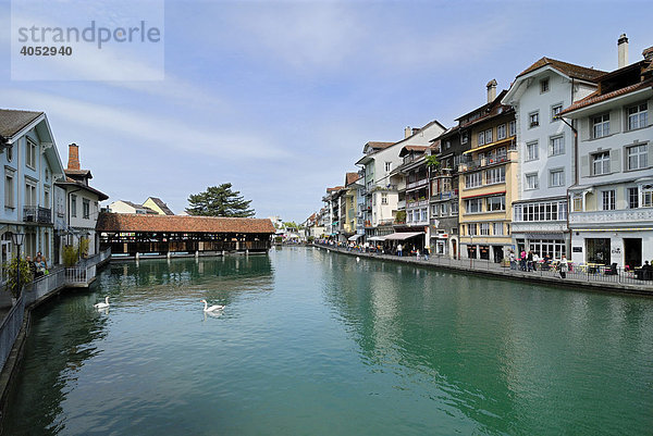 Aarequai  Thun  Kanton Bern  Schweiz  Europa Kanton Bern