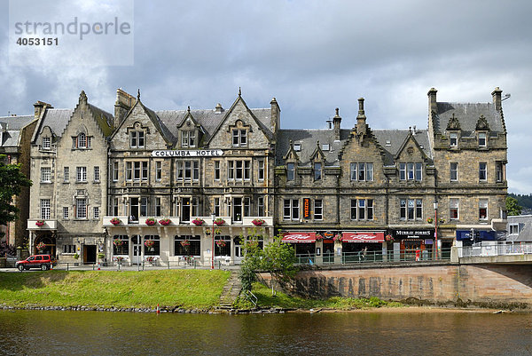 Altstadtfassaden von Inverness  Schottland  Großbritannien  Europa