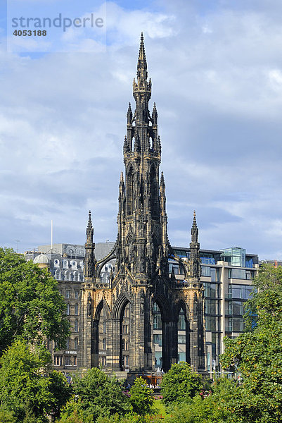 The Scott Monument  Edinburgh  Schottland  Großbritannien  Europa