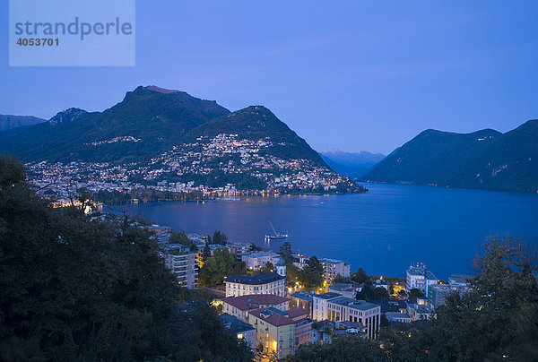 Stadt Lugano am Luganer See  Schweiz  Europa