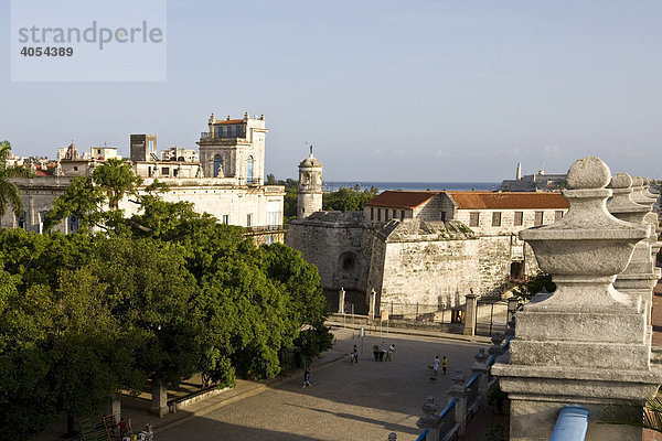 Blick über Castillo de la Real Fuerza  Havanna  Cuba  Kuba  Karibik