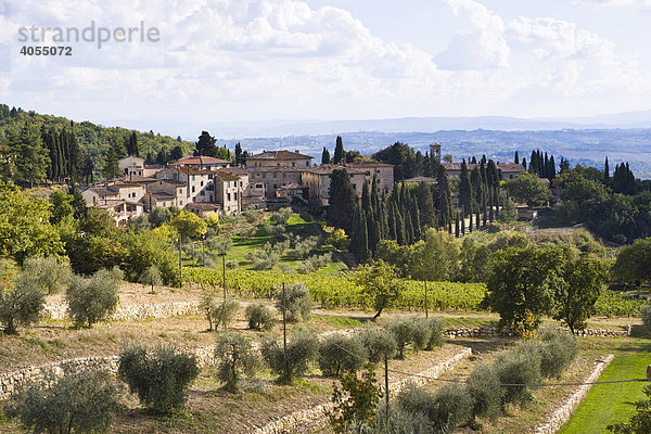 Ein typisches Dorf in der Toskana  Fonterutoli  Provinz Siena  Toskana  Italien  Europa