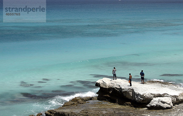 Strandszene  Cancun  Halbinsel Yukatan  Mexiko  Lateinamerika